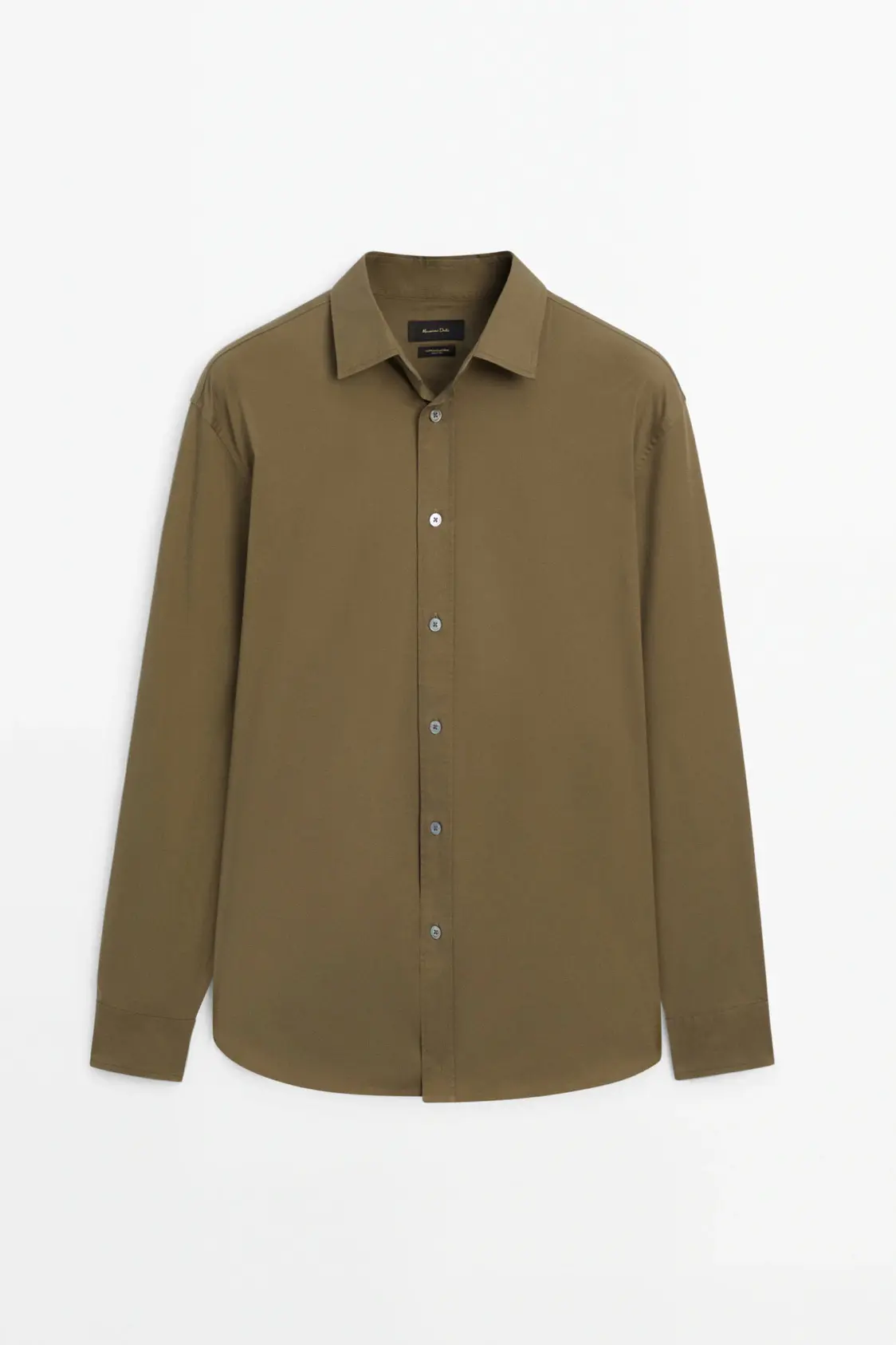 Loose fit stretch cotton twill shirt